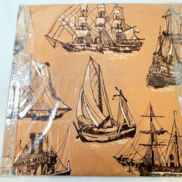 2 Packages Of Vintage Nautical Ships Themed Gift Wrap with 2 Sheets Each - Picture 6 of 7